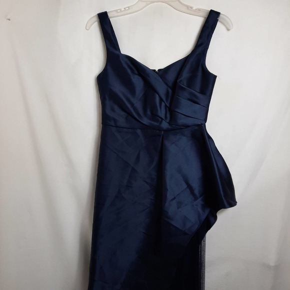 Adrianna Papell Satin Maxi Dress Blue - Picture 5 of 11